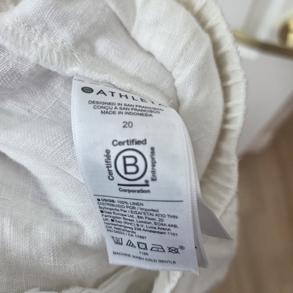 Athleta Retreat Linen High Rise Wide Leg Pants White Size 20 - Picture 5 of 6